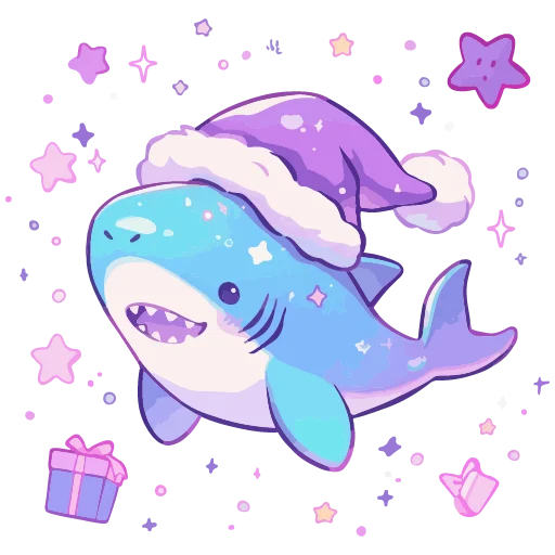 🦈 Стикер «новогодние звери» для Telegram
