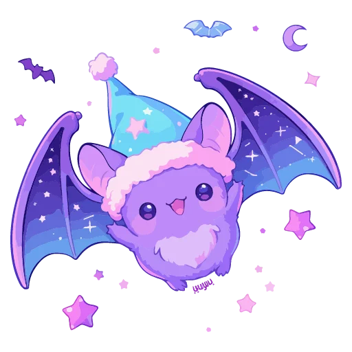 🦇 Стикер «новогодние звери» для Telegram