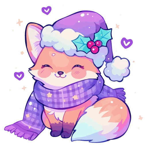 🦊 Стикер «новогодние звери» для Telegram