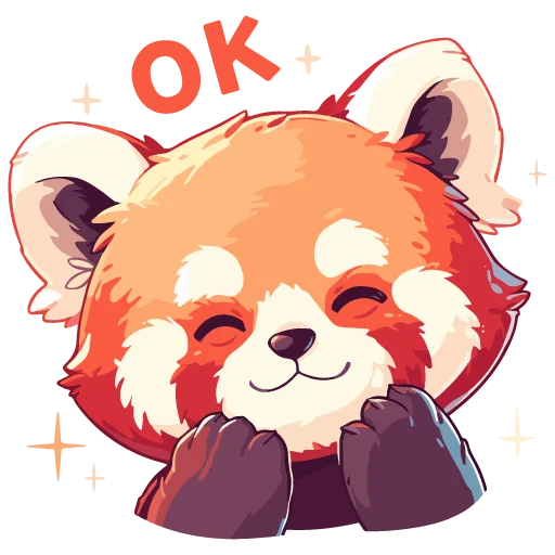 👌 Стикер «Red pandas» для Telegram