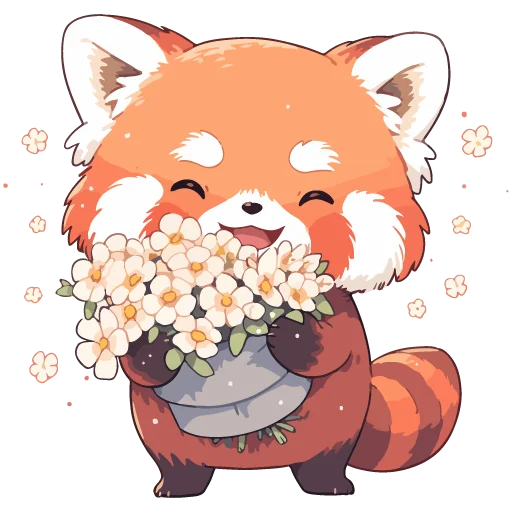 🌸 Стикер «Red pandas» для Telegram
