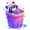 Стикер 26 🦝 Набор эмоджи с нейро енотиками и всяким рандомчиком