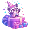 Стикер 6 🦝 Набор эмоджи с нейро енотиками и всяким рандомчиком