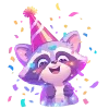 Стикер 7 🦝 Набор эмоджи с нейро енотиками и всяким рандомчиком