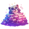 Стикер 35 🦝 Набор эмоджи с нейро енотиками и всяким рандомчиком