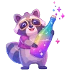 Стикер 10 🦝 Набор эмоджи с нейро енотиками и всяким рандомчиком