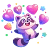 Стикер 11 🦝 Набор эмоджи с нейро енотиками и всяким рандомчиком