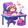 Стикер 23 🦝 Набор эмоджи с нейро енотиками и всяким рандомчиком