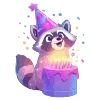 Стикер 4 🦝 Набор эмоджи с нейро енотиками и всяким рандомчиком