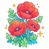 Стикер 19 💐 Набор эмоджи с цветами