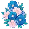 Стикер 53 💐 Набор эмоджи с цветами