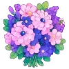 Стикер 60 💐 Набор эмоджи с цветами