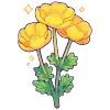 Стикер 33 💐 Набор эмоджи с цветами
