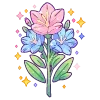 Стикер 6 💐 Набор эмоджи с цветами