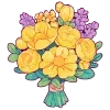 Стикер 30 💐 Набор эмоджи с цветами