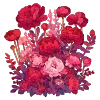 Стикер 13 💐 Набор эмоджи с цветами