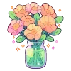 Стикер 21 💐 Набор эмоджи с цветами