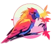 🦜 Эмодзи «neuroretrowave 2» для Telegram