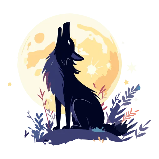 🌕 Эмодзи «Волчата» для Telegram