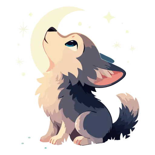 🌕 Эмодзи «Волчата» для Telegram