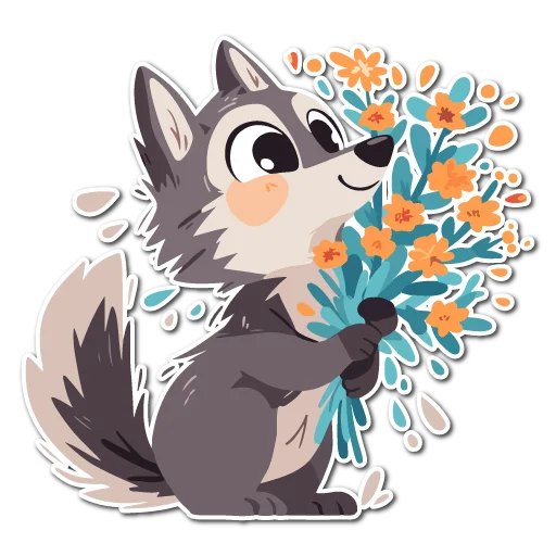 🌺 Стикер «Волчата» для Telegram