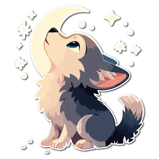 🌙 Стикер «Волчата» для Telegram