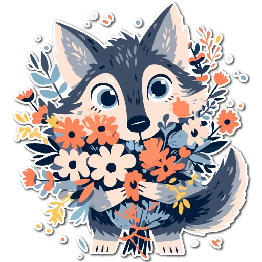 🌸 Стикер «Волчата» для Telegram
