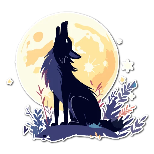 🌕 Стикер «Волчата» для Telegram