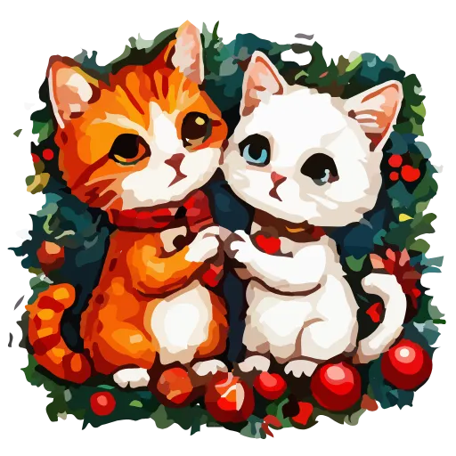 ❤️ Эмодзи «НОВОГОДНИЕ КОТЫ» для Telegram