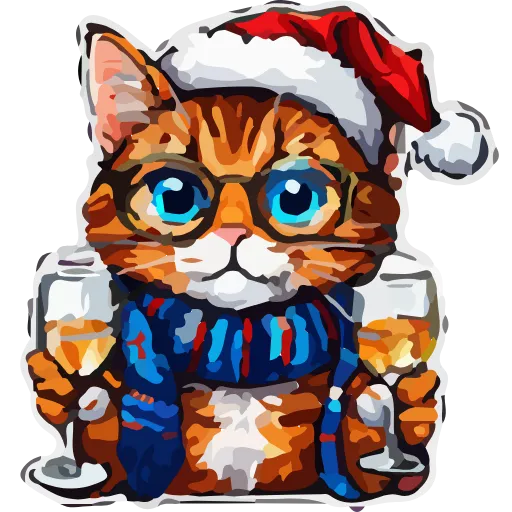 🥂 Эмодзи «НОВОГОДНИЕ КОТЫ» для Telegram