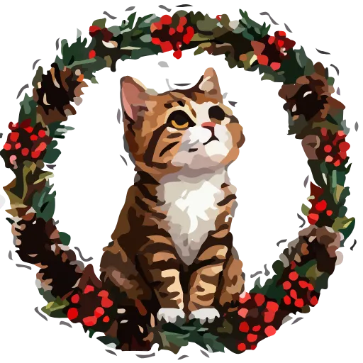 🎄 Эмодзи «НОВОГОДНИЕ КОТЫ» для Telegram