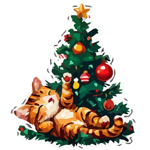 🎄 Эмодзи «НОВОГОДНИЕ КОТЫ» для Telegram