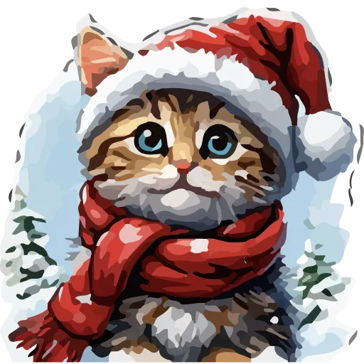 🎄 Эмодзи «НОВОГОДНИЕ КОТЫ» для Telegram