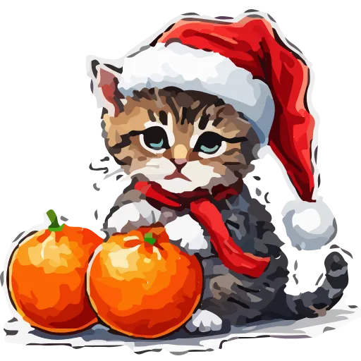 🍊 Эмодзи «НОВОГОДНИЕ КОТЫ» для Telegram