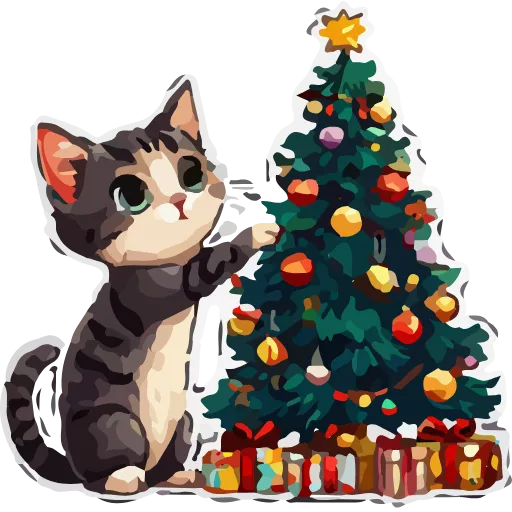 🎄 Эмодзи «НОВОГОДНИЕ КОТЫ» для Telegram