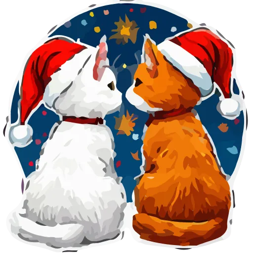 ❤️ Эмодзи «НОВОГОДНИЕ КОТЫ» для Telegram
