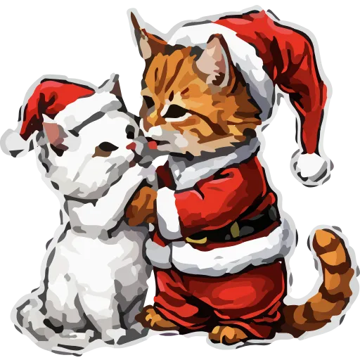 ❤️ Эмодзи «НОВОГОДНИЕ КОТЫ» для Telegram