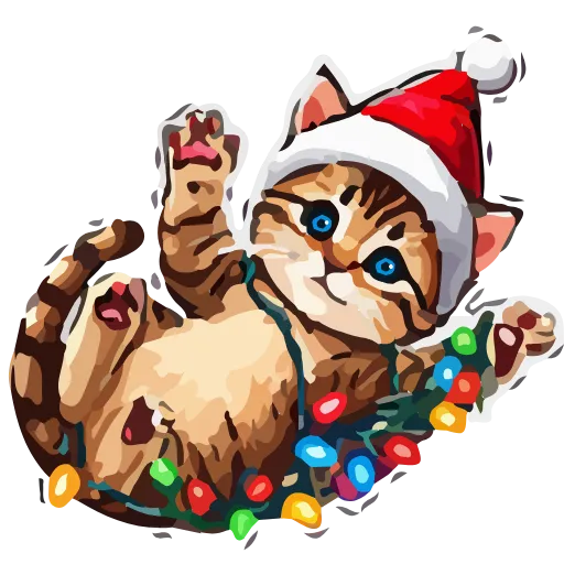 🎄 Эмодзи «НОВОГОДНИЕ КОТЫ» для Telegram