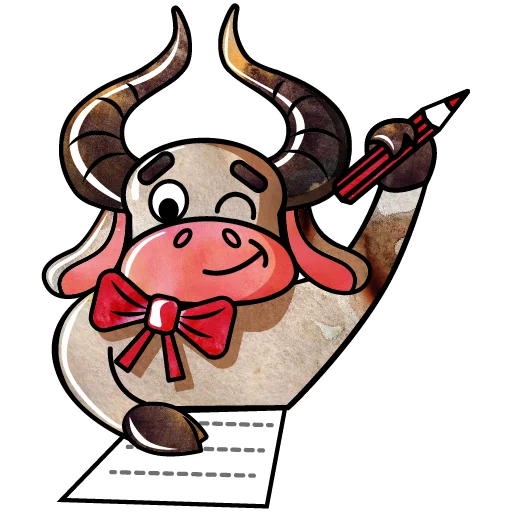 🐂 Стикер «новогодний бык» для Telegram