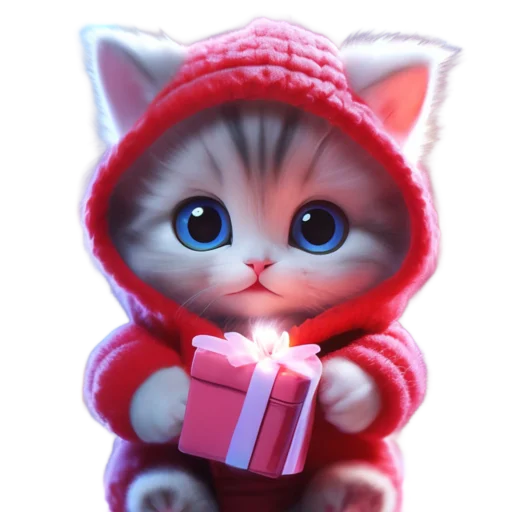 🐱 Стикер «Новогодний подарок» для Telegram