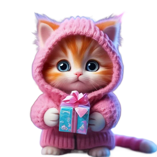 🐱 Стикер «Новогодний подарок» для Telegram