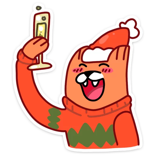 🥂 Стикер «С Новым Лисом с новым годом&;» для Telegram
