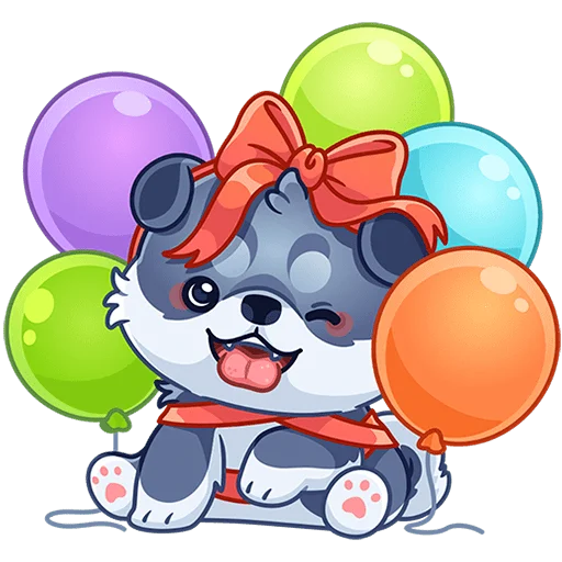 🥳 Стикер «Маламут Ньют Без Текста» для Telegram