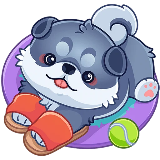 😌 Стикер «Маламут Ньют Без Текста» для Telegram