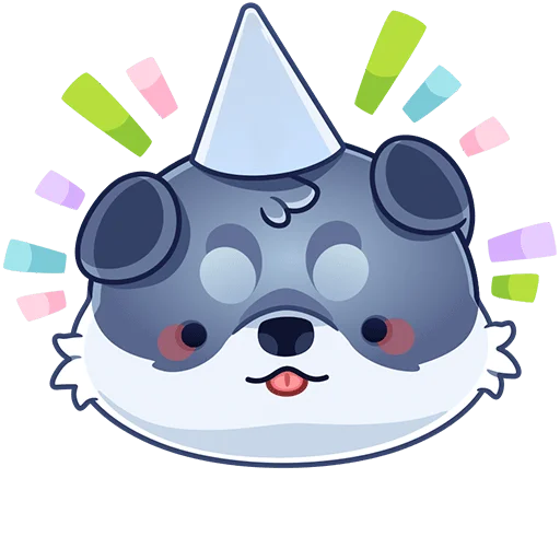 🥳 Стикер «Маламут Ньют Без Текста» для Telegram