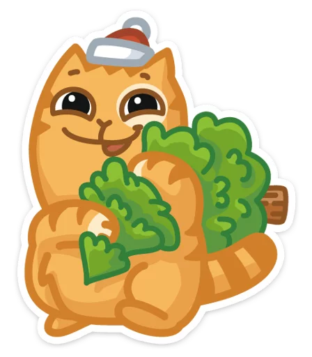 Стикерпак Новогодний Персик для Telegram