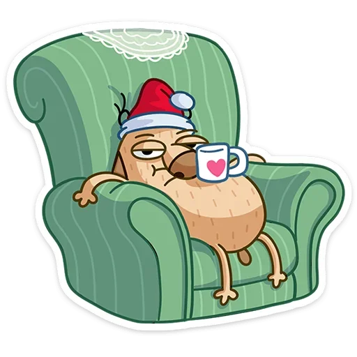 ☕ Стикер «Новогодний Дигги» для Telegram
