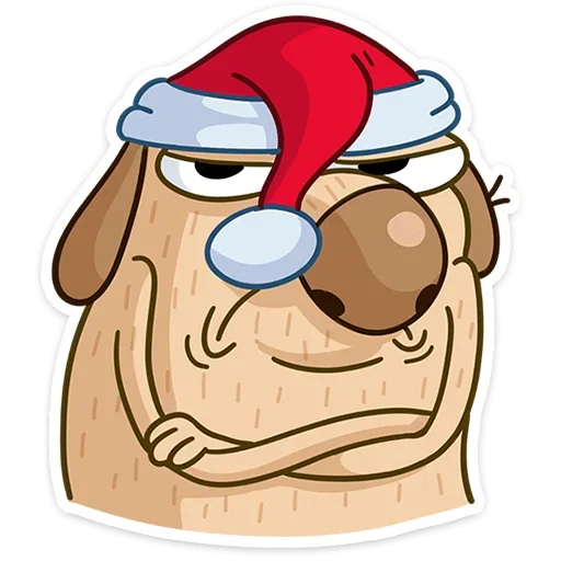 ☹ Стикер «Новогодний Дигги» для Telegram