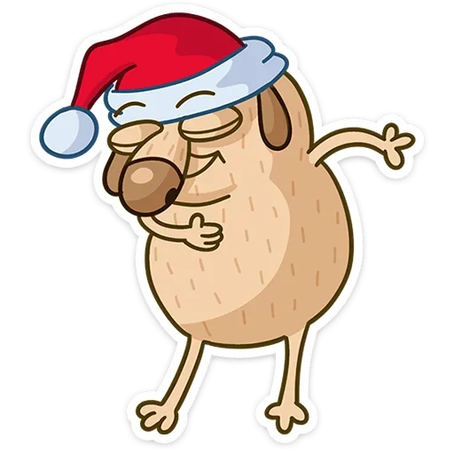 ☺ Стикер «Новогодний Дигги» для Telegram