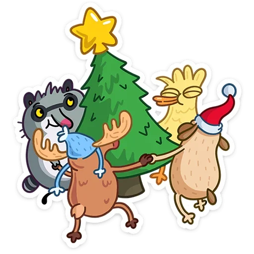🎄 Стикер «Новогодний Дигги» для Telegram
